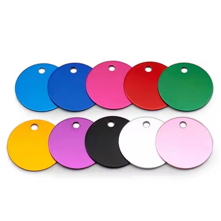 Custom Blank Round Anodized Aluminum ID Tags for Engraving