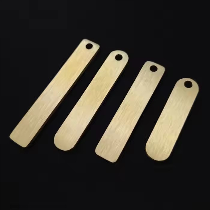 Custom brass and copper keychain logo tag