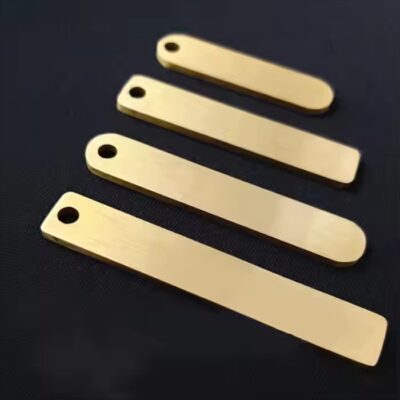 Custom brass and copper keychain logo tag