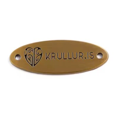 Custom engraved brass metal tags with logo for branding and identification
