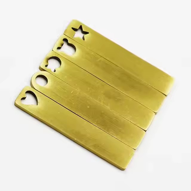 Custom brass and copper phone number tag