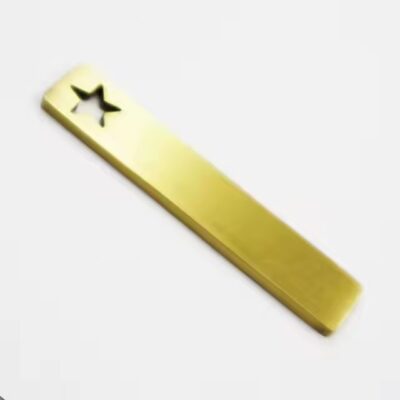 Custom brass and copper phone number tag