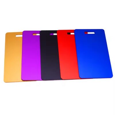 Custom Cut Anodized Aluminum Luggage ID Tags with Engraving