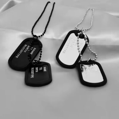 Custom Embossed Metal Tags for Men with Hole or Chain