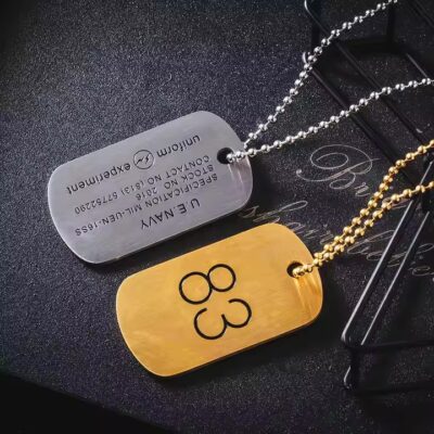 Custom Embossed Metal Tags for Men with Hole or Chain
