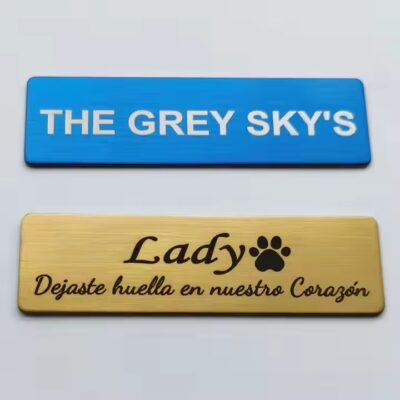 Custom engraved metal name tag for business ID identification