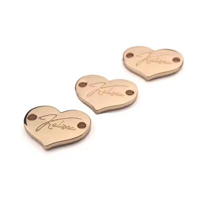 Custom Heart Metal Logo Tags for Swimwear Bikini Branding