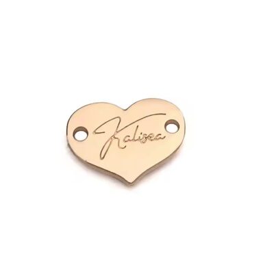 Custom Heart Metal Logo Tags for Swimwear Bikini Branding