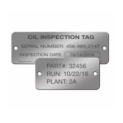 Custom wholesale laser engraved metal tag with personalized text