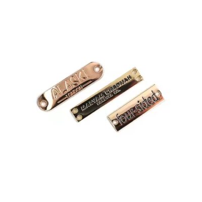 Custom Shaped Metal Tags for Headwrap Private Label Branding