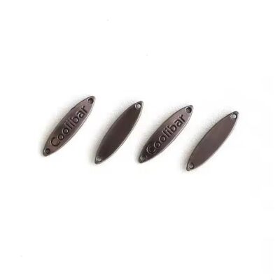 Custom Shaped Metal Tags for Headwrap Private Label Branding