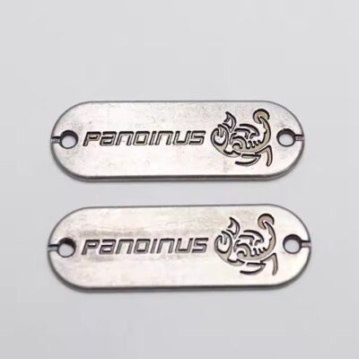Custom Shaped Metal Tags for Headwrap Private Label Branding