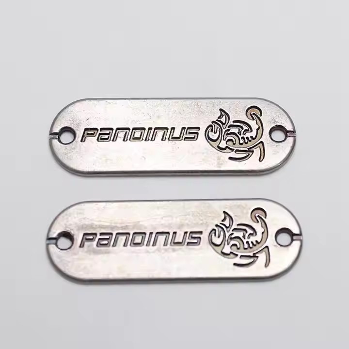 Custom Shaped Metal Tags for Headwrap Private Label Branding