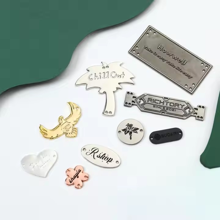 Custom Shaped Metal Tags for Private Clothing Labels
