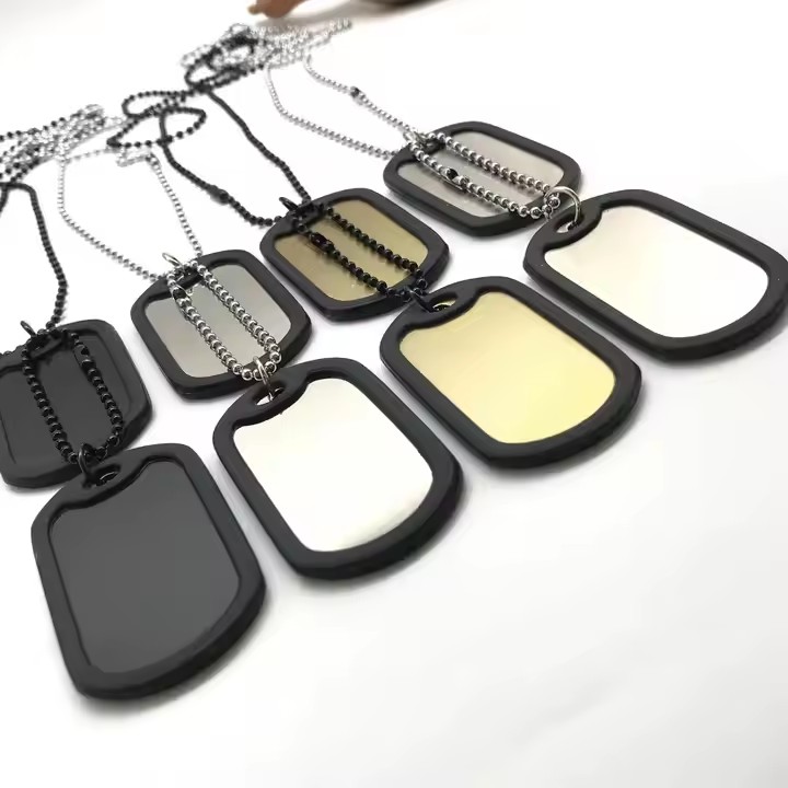 Custom Engraving Metal ID Tags with Hole or Chain