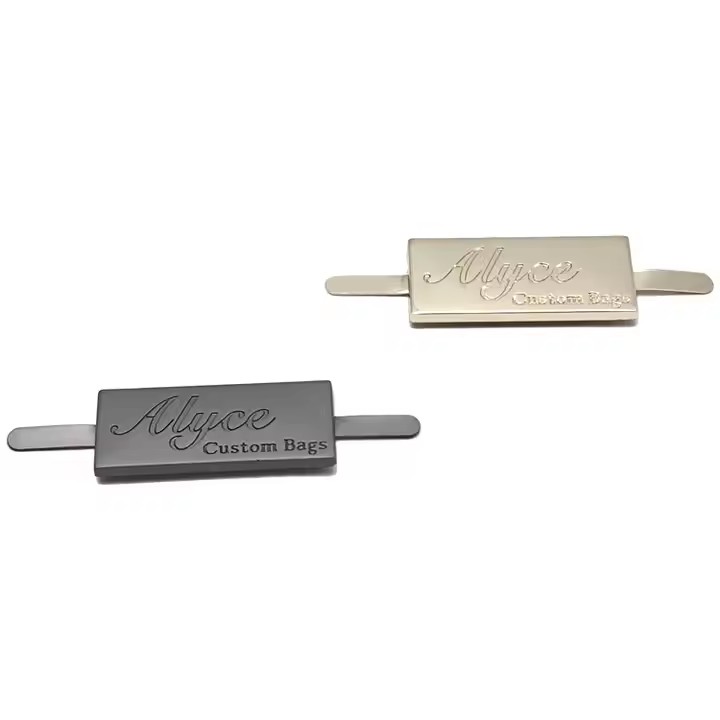 Custom Rectangular Metal Brand Tag for Clothing and Accessories