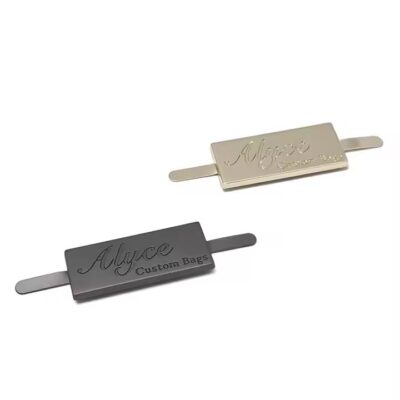Custom Rectangular Metal Brand Tag for Clothing and Accessories
