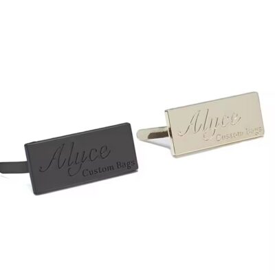 Custom Rectangular Metal Brand Tag for Clothing and Accessories