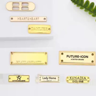 Custom Metal Logo Tags for Clothing Brand Identity