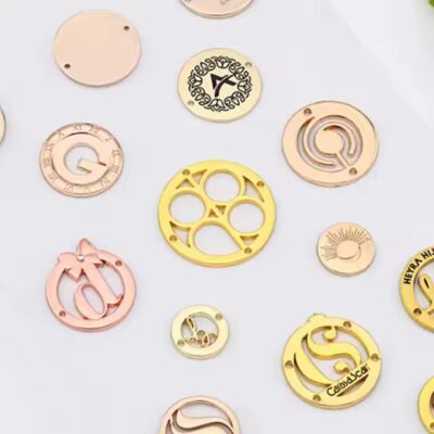 Custom Metal Logo Tags for Clothing Brand Identity