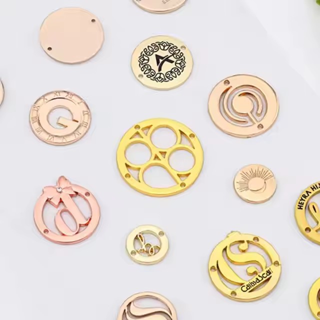Custom Metal Logo Tags for Clothing Brand Identity