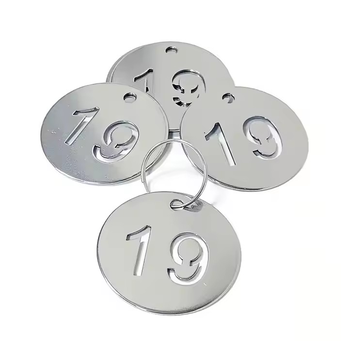 Custom Hollow Number Stainless Steel Round Tag for Industrial Use