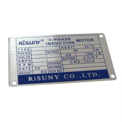 Custom Engraved Aluminum Tags for Equipment Labeling
