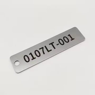 Custom laser engraved stainless steel tags with clear, durable markings