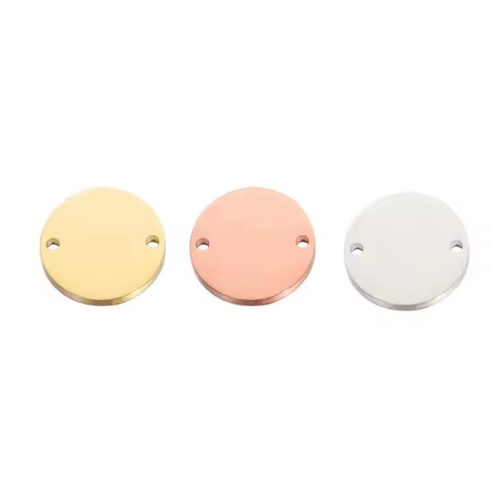 High Polish Stainless Steel Round Metal Tags with Smooth Reflective Surface