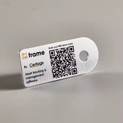 Custom Laser Engraved Metal Barcode and QR Code Tag Manufacturer
