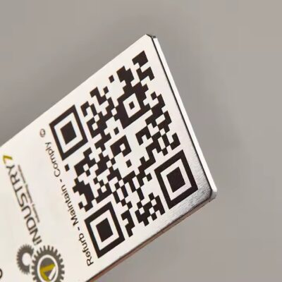 Custom Laser Engraved Metal Barcode and QR Code Tag Manufacturer