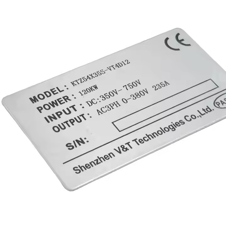 Adhesive metal asset tag with custom engraving