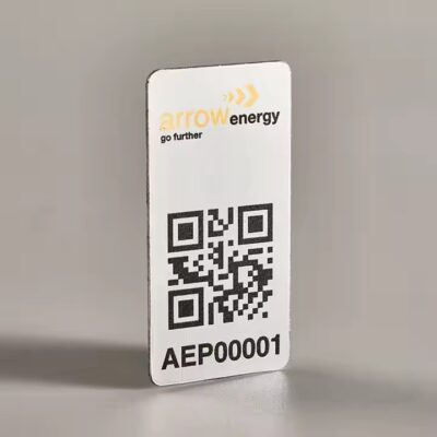Custom self-adhesive metal barcode and QR code labels for equipment