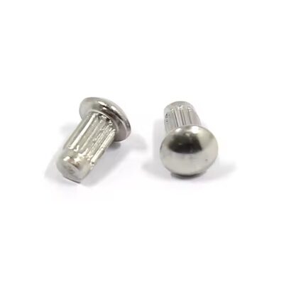 304 stainless steel knurled dome head screw-in and rivet tags