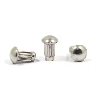304 stainless steel knurled dome head screw-in and rivet tags
