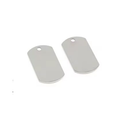 Minimalist solid stainless steel tags with smooth finish