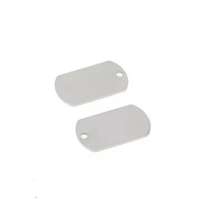 Minimalist solid stainless steel tags with smooth finish