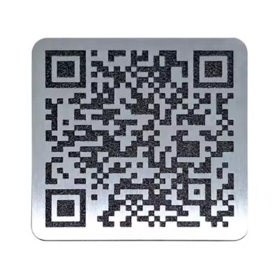 Custom Decorative Square Metal QR Code Label for Digital Printing