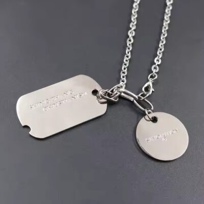 Durable stainless steel etched ID metal tag with clear engraving