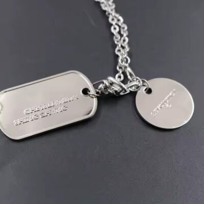 Durable stainless steel etched ID metal tag with clear engraving