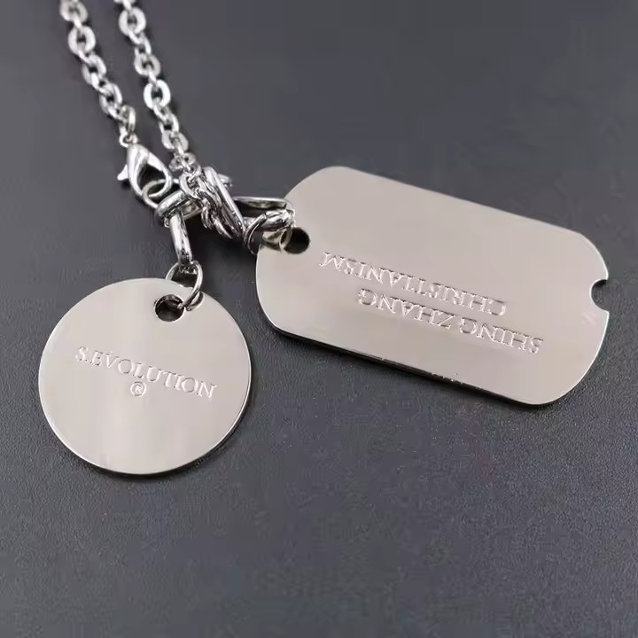 Durable stainless steel etched ID metal tag with clear engraving