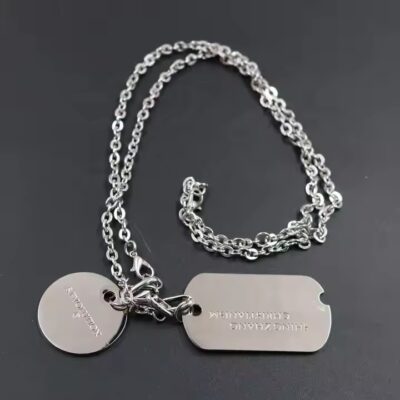 Durable stainless steel etched ID metal tag with clear engraving