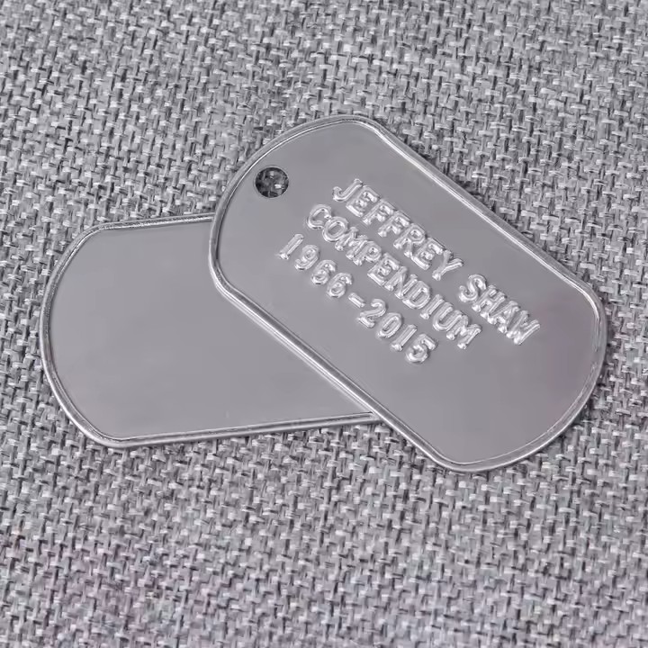 Custom Laser Engraved Stainless Steel Military Dog Tag
