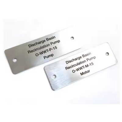 Custom laser engraved brand tag for industrial labeling