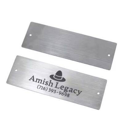 Custom laser engraved brand tag for industrial labeling