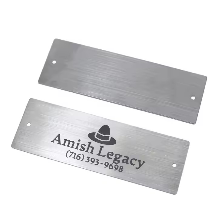 Custom laser engraved brand tag for industrial labeling