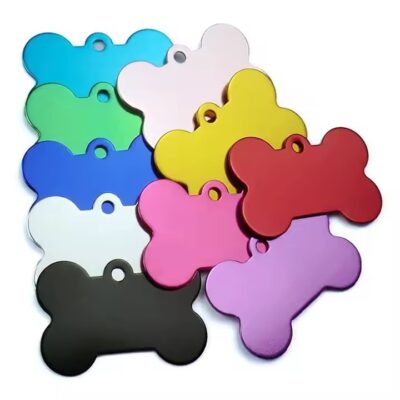 Blank Bone-Shaped Anodized Aluminum Dog Tags in Bulk for Laser Engraving