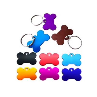 Blank Bone-Shaped Anodized Aluminum Dog Tags in Bulk for Laser Engraving