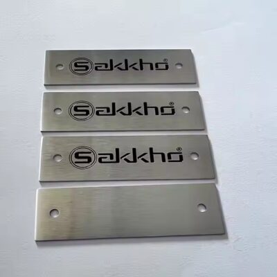 Precision etched custom metal label tag for crafts and branding