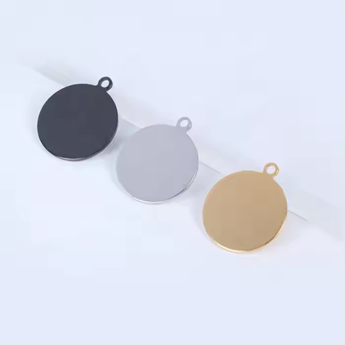 Custom Engraved Round Stainless Steel Metal Tag for ID and Branding